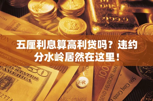 济南五厘利息算高利贷吗？违约分水岭居然在这里！