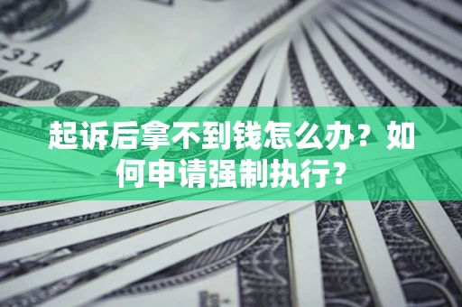 济南起诉后拿不到钱怎么办？如何申请强制执行？
